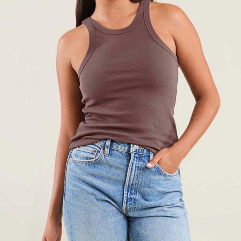 NEW - Nuuds Essential Ribbed Tank - Coffee S

price is FIRM